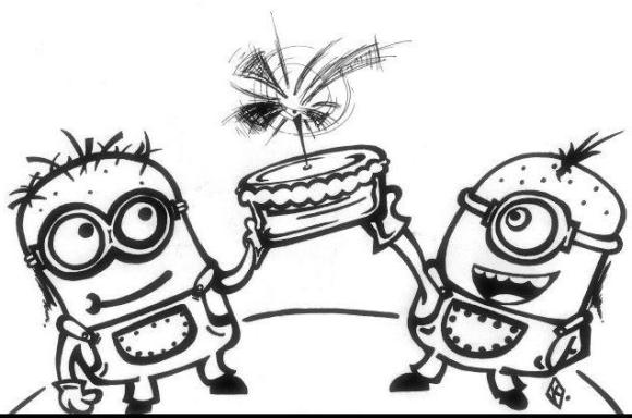 580x384 A Birthday Cake Made By Minions. By Mrjohnkirby