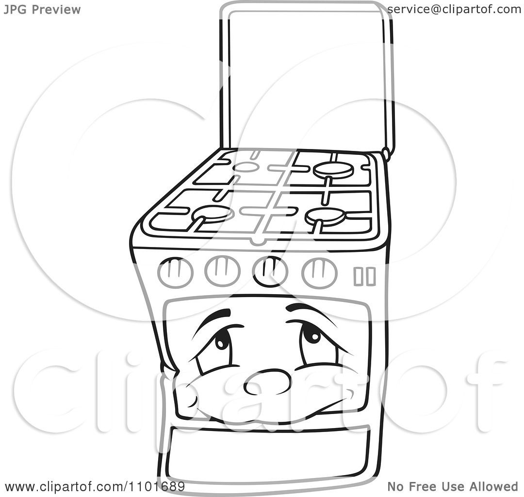 1080x1024 Clipart Outlined Gas Oven Range Stove Character