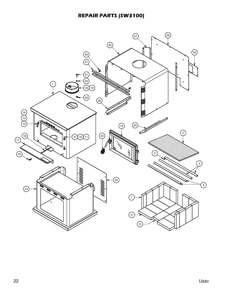 772x1000 Breckwell Wood Stoveinsert Mahogany Sw3100 Parts