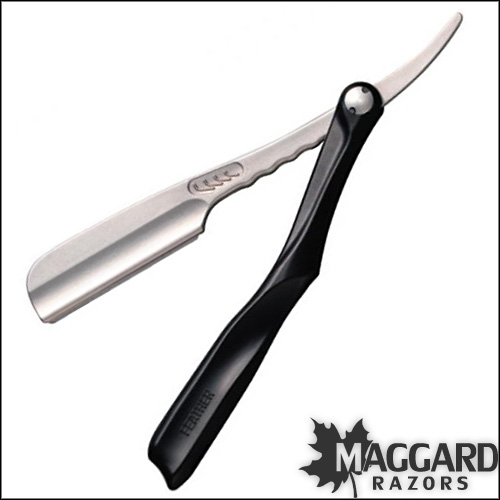 500x500 Feather Artist Club Ss Folding Straight Razor Shavette, Black