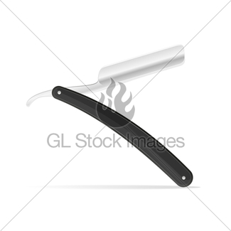 325x325 Straight Blade Shaver Or Razor, Hipster Vintage Style Fla Gl