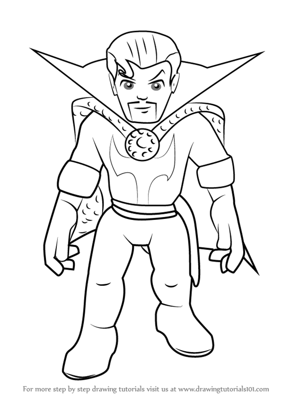 566x800 Step By Step How To Draw Dr. Strange From The Super Hero Squad