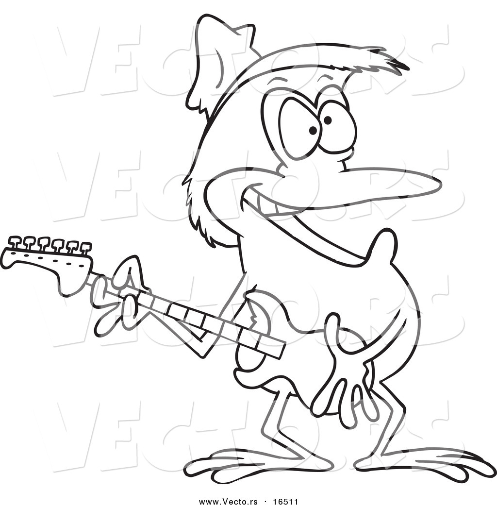 1024x1044 Vector Of A Cartoon Guitarist Frog Wearing A Straw Hat