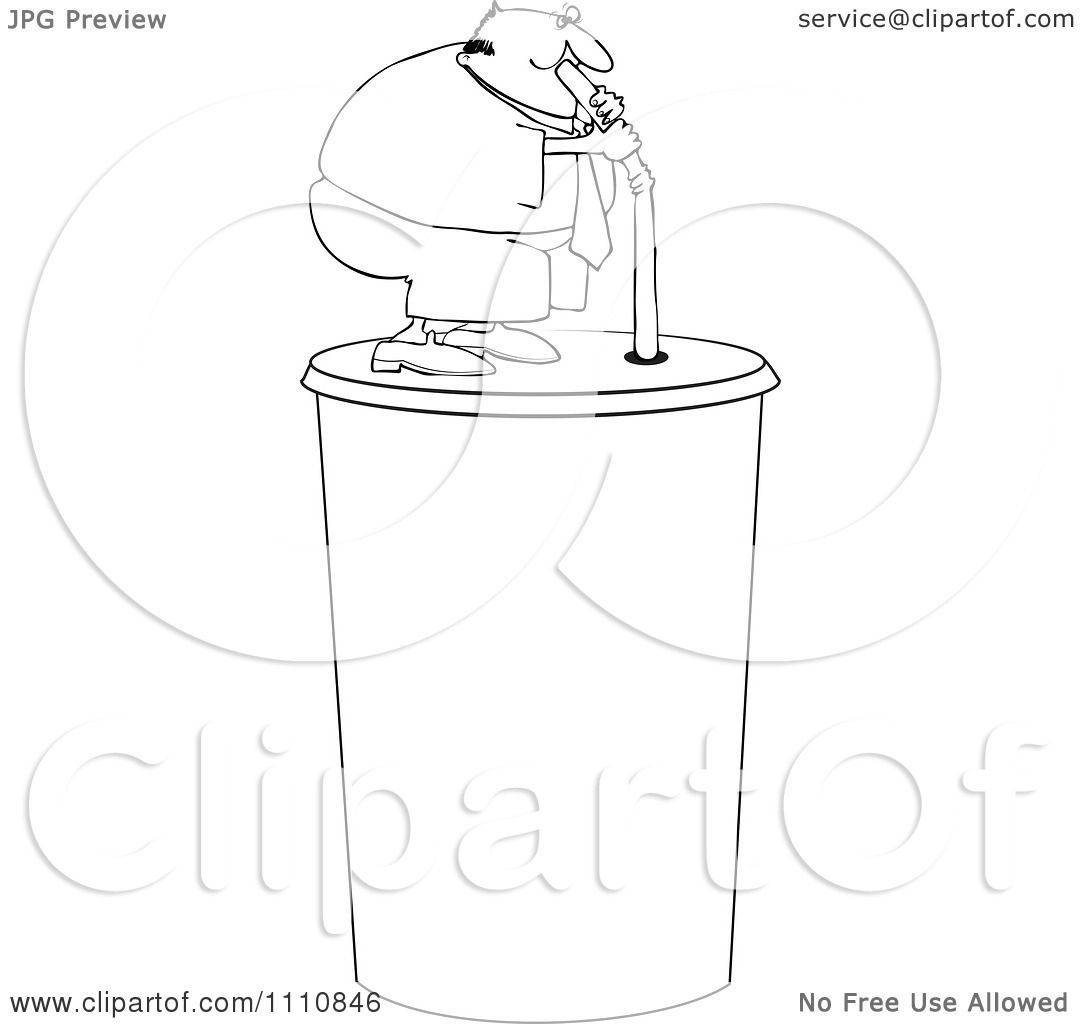 1080x1024 Clipart Outlined Chubby Man Drinking From A Straw On A Giant