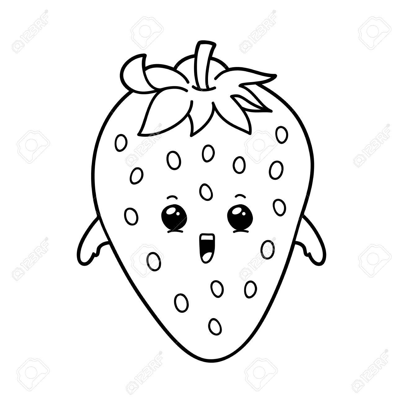1300x1300 Vector Illustration Of Cute Cartoon Strawberry For Children
