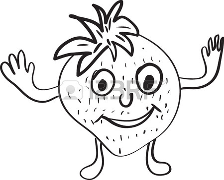 450x363 Simple Vector Drawing In The Style Of Strawberry Cartoon Sketches