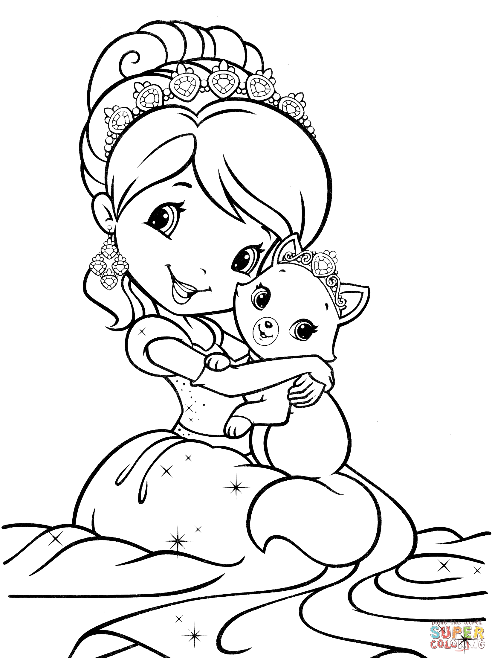 1646x2200 Strawberry Shortcake Mermaid Coloring Page Free Printable