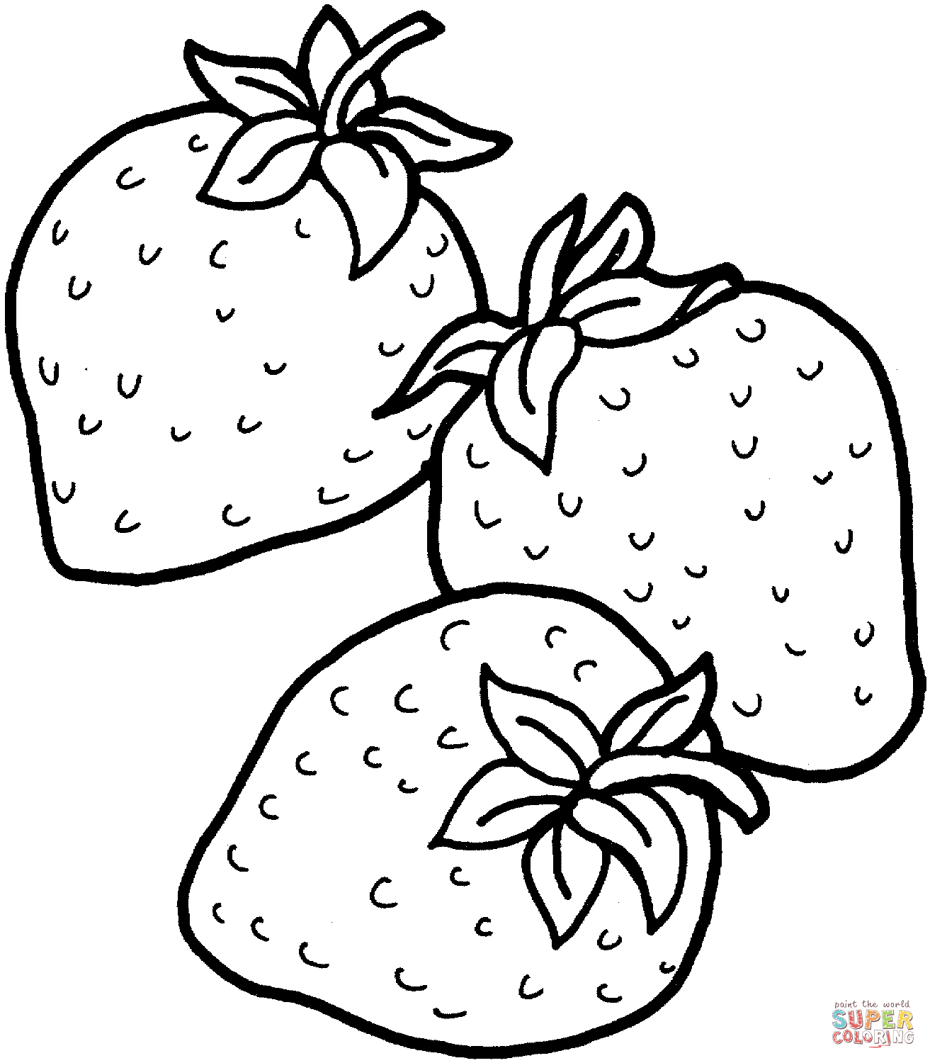 1313x1500 Three Strawberries Coloring Page Free Printable Coloring Pages