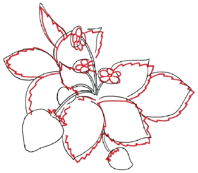 400x350 Drawn Strawberry Strawberry Leaf