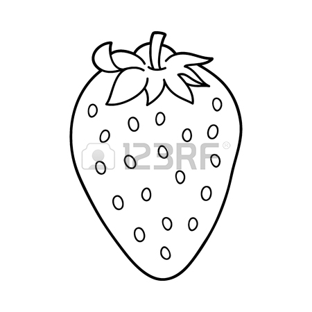 450x450 Vector Illustration Of Cute Cartoon Strawberry For Children