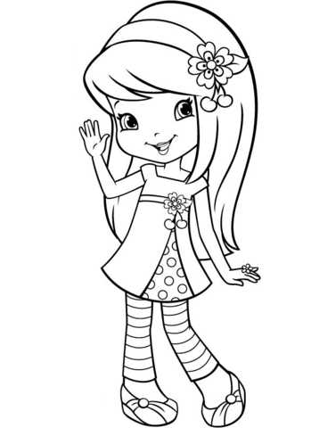 349x480 Strawberry Shortcake Cherry Jam Coloring Page Free Printable