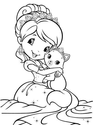 359x480 Strawberry Shortcake Mermaid Coloring Page Free Printable