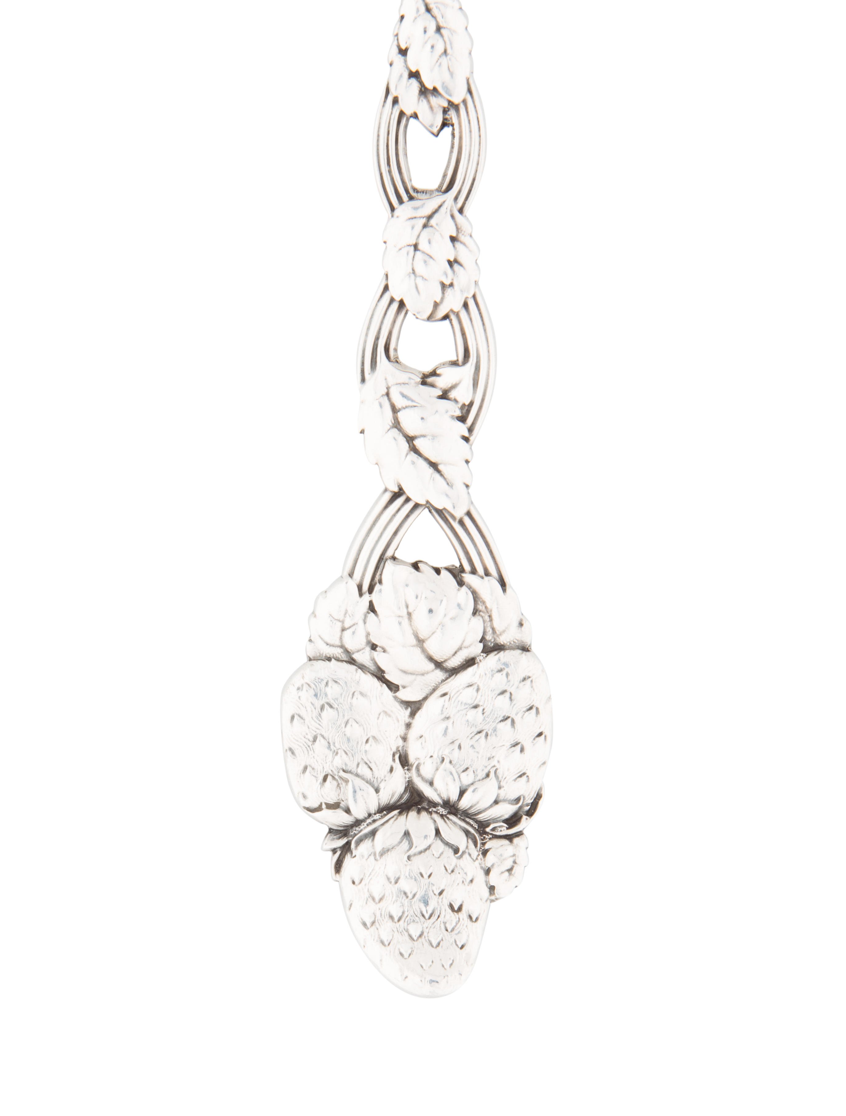 2751x3629 Tiffany Amp Co. Sterling Silver Strawberry Vine Berry Spoon