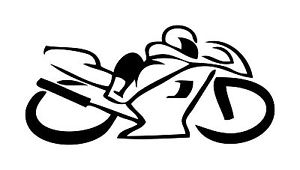300x170 Cornering Motorcycle Leaned Street Bike Racing Car Window Decal
