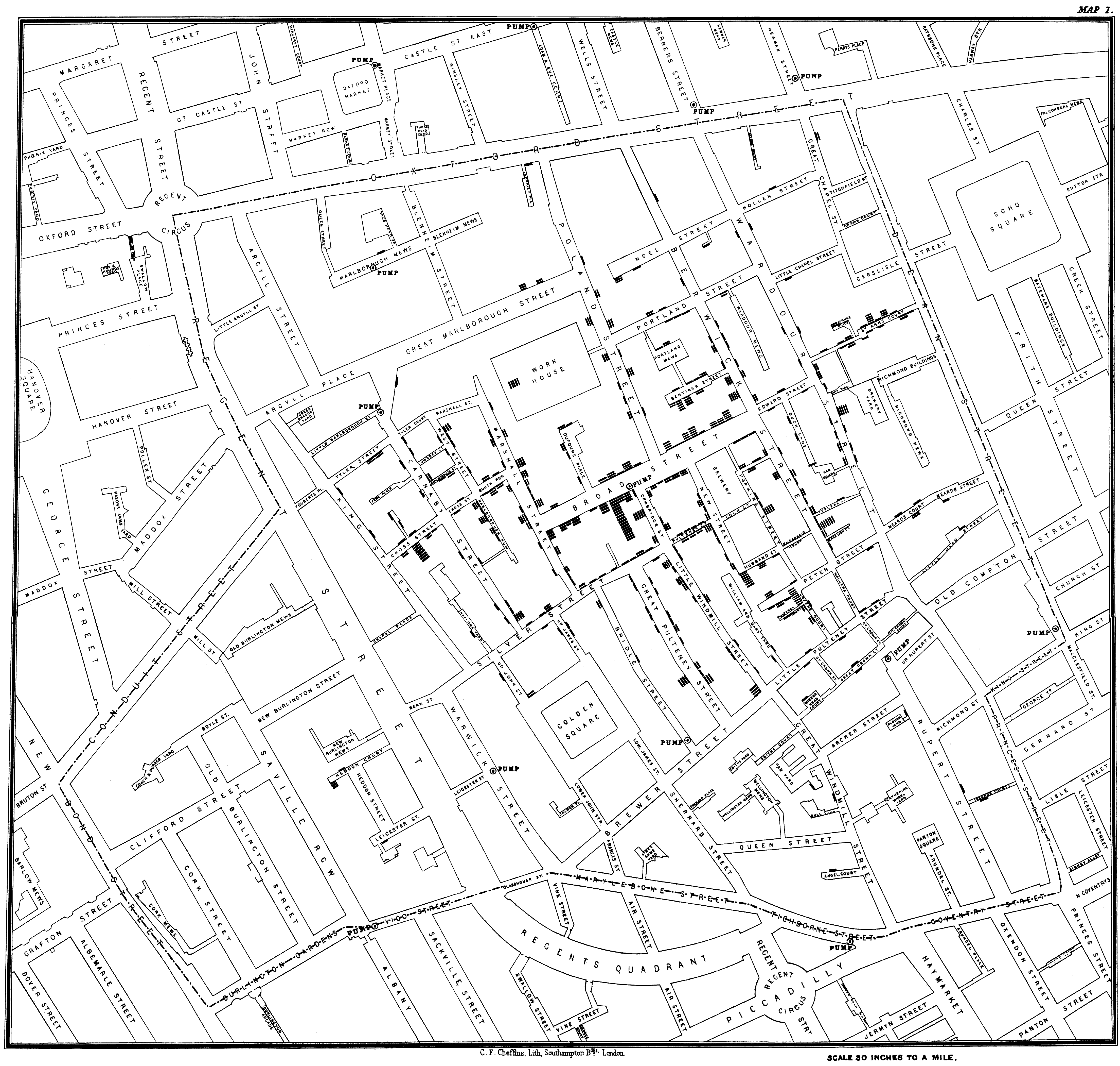 4417x4201 Dr. John Snow's Map Of The 1854 London Cholera Outbreak Data