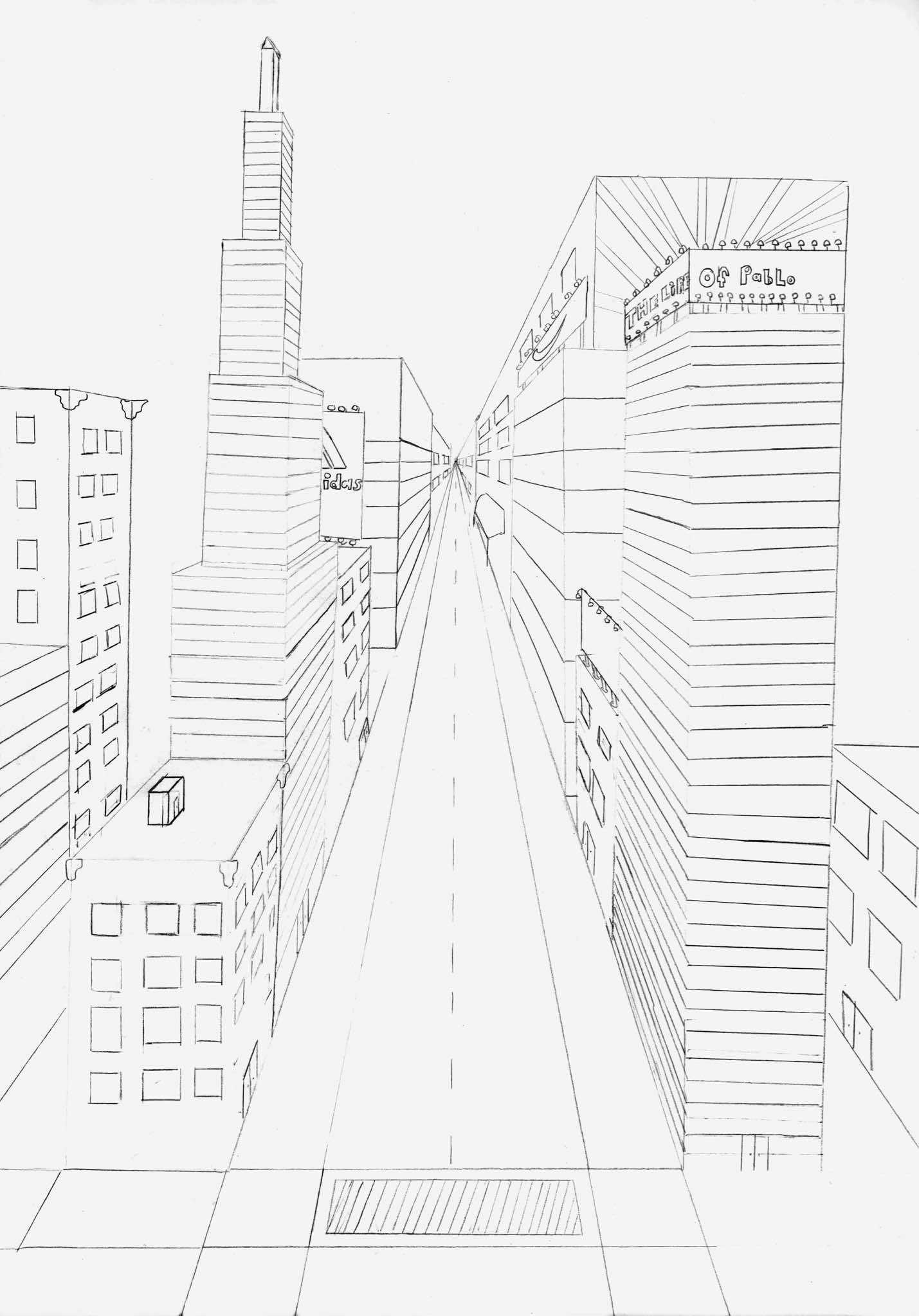 Street Perspective Drawing at GetDrawings | Free download