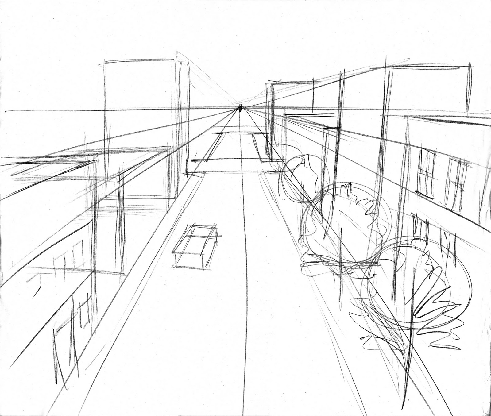 Street Perspective Drawing at GetDrawings | Free download