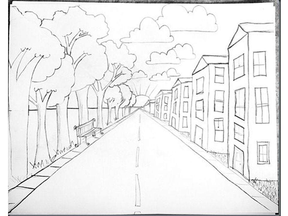 Street Perspective Drawing at GetDrawings | Free download