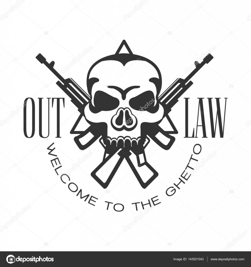 963x1024 Criminal Outlaw Street Club Black And White Sign Design Template