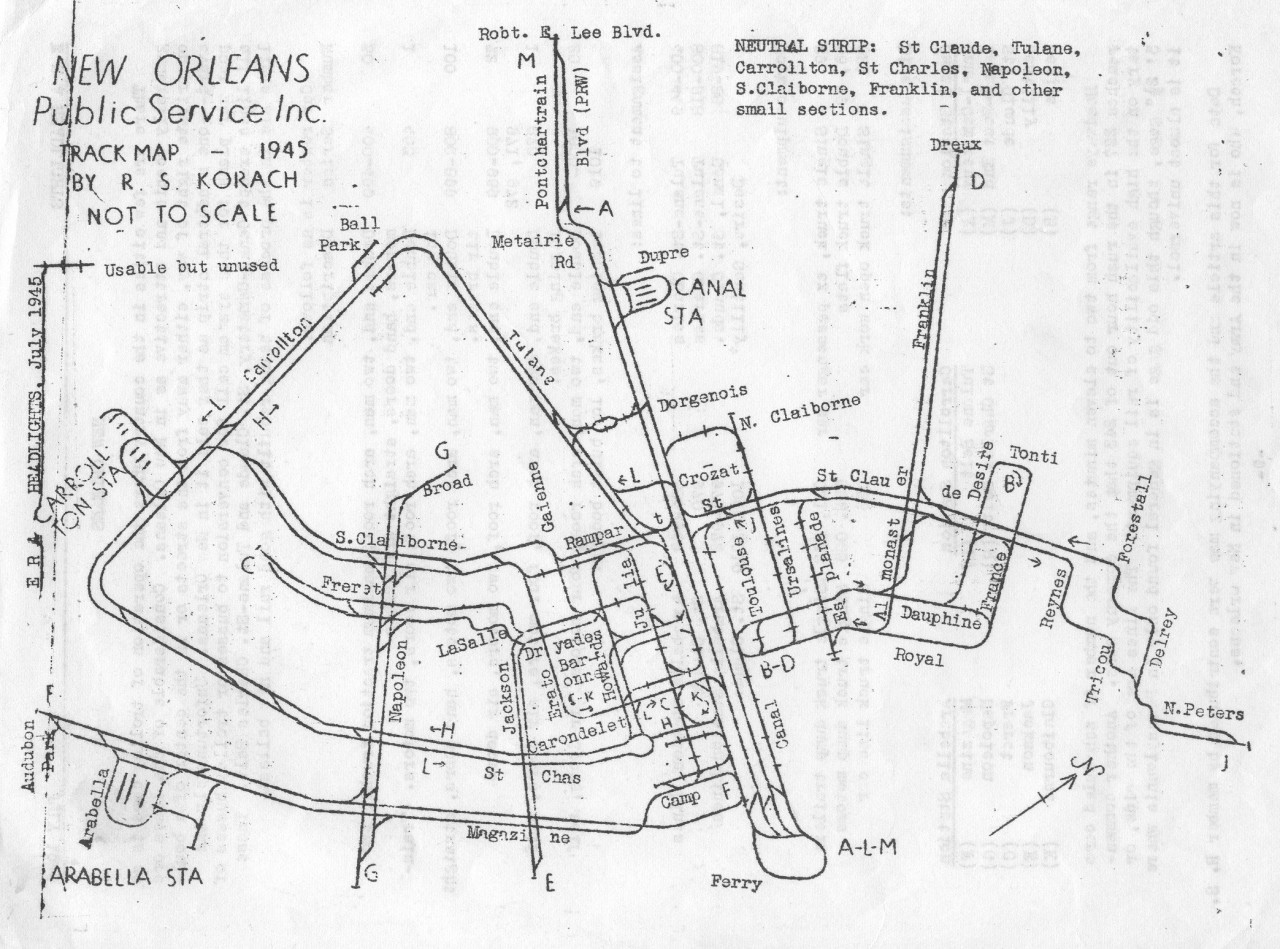 1280x949 Historical Map New Orleans Streetcar Trackage