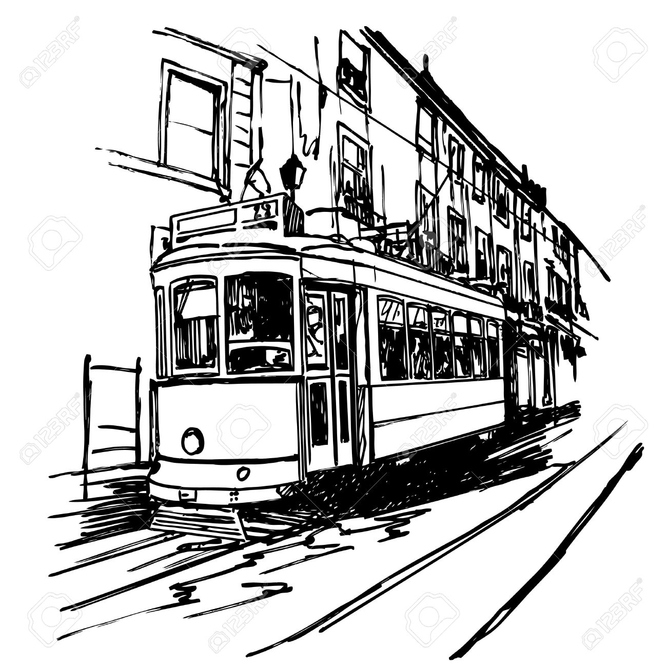 Streetcar Drawing at GetDrawings | Free download