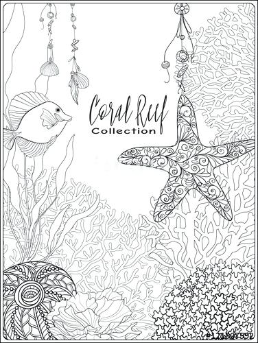 376x500 Coral Reef Coloring Page Coral Reef Stress Coloring Book For Adult