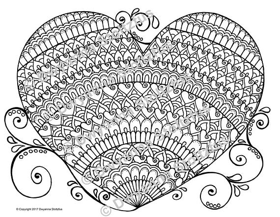 570x442 Stress Relief Heart Coloring Page Jpg