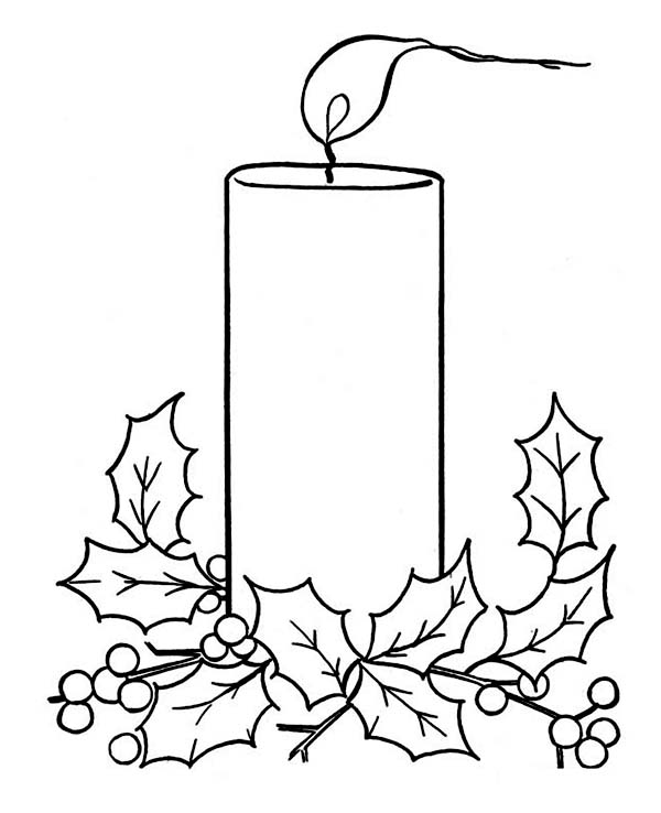 600x738 Christmas Candle On Light On Christmas Coloring Page Color Luna