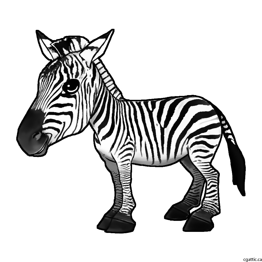 1000x1000 Cartoon Zebra Drawing In 4 Steps With Photoshop