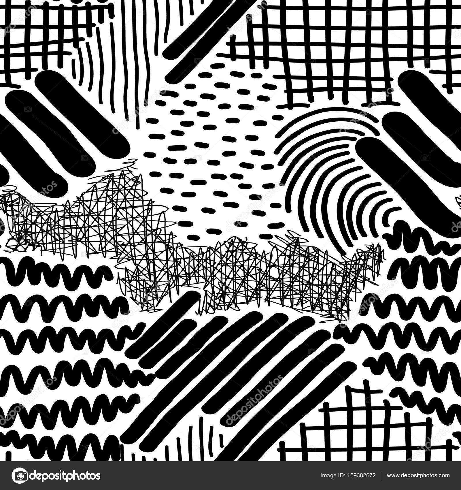 1600x1700 Complex Hand Drawn Stripes And Dots Vector Seamless Pattern