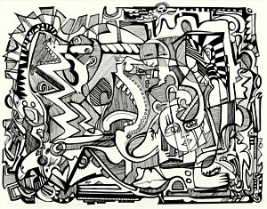 300x235 Snakes And Stripes And Stories Drawing By Maya Hiort Petersen