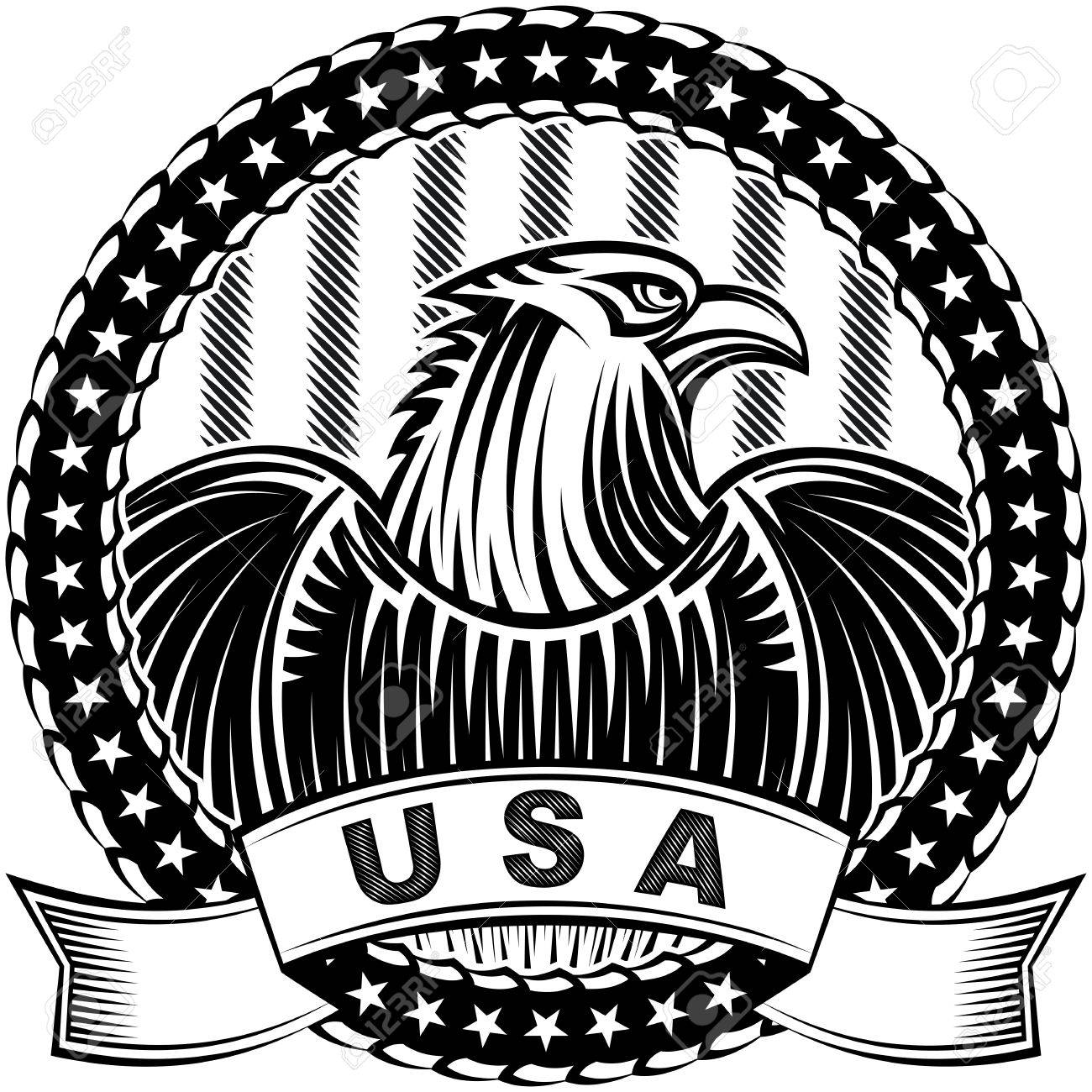 1300x1300 American Eagle With Stars And Stripes As A Symbol