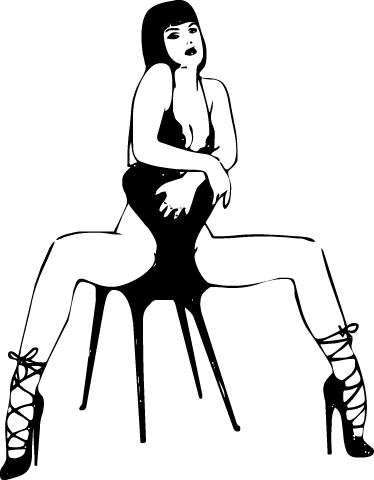 374x480 Stripper On Chair Sticker