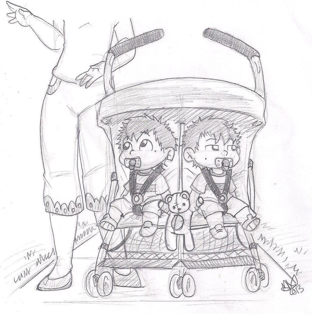 1024x1033 Double Stroller By Applehead302