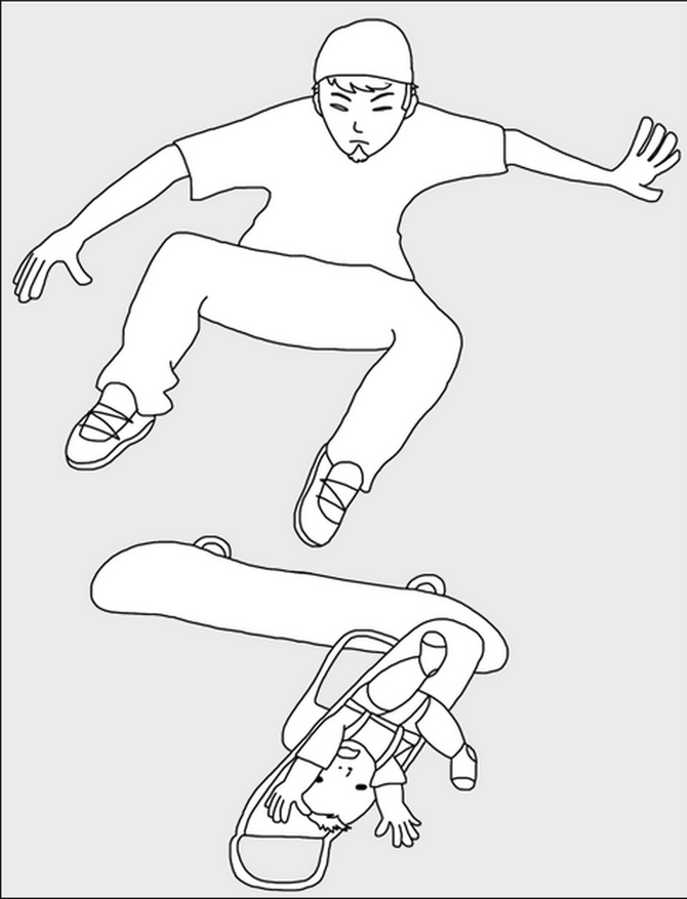 972x1272 Skateboard Baby Stroller Drawing