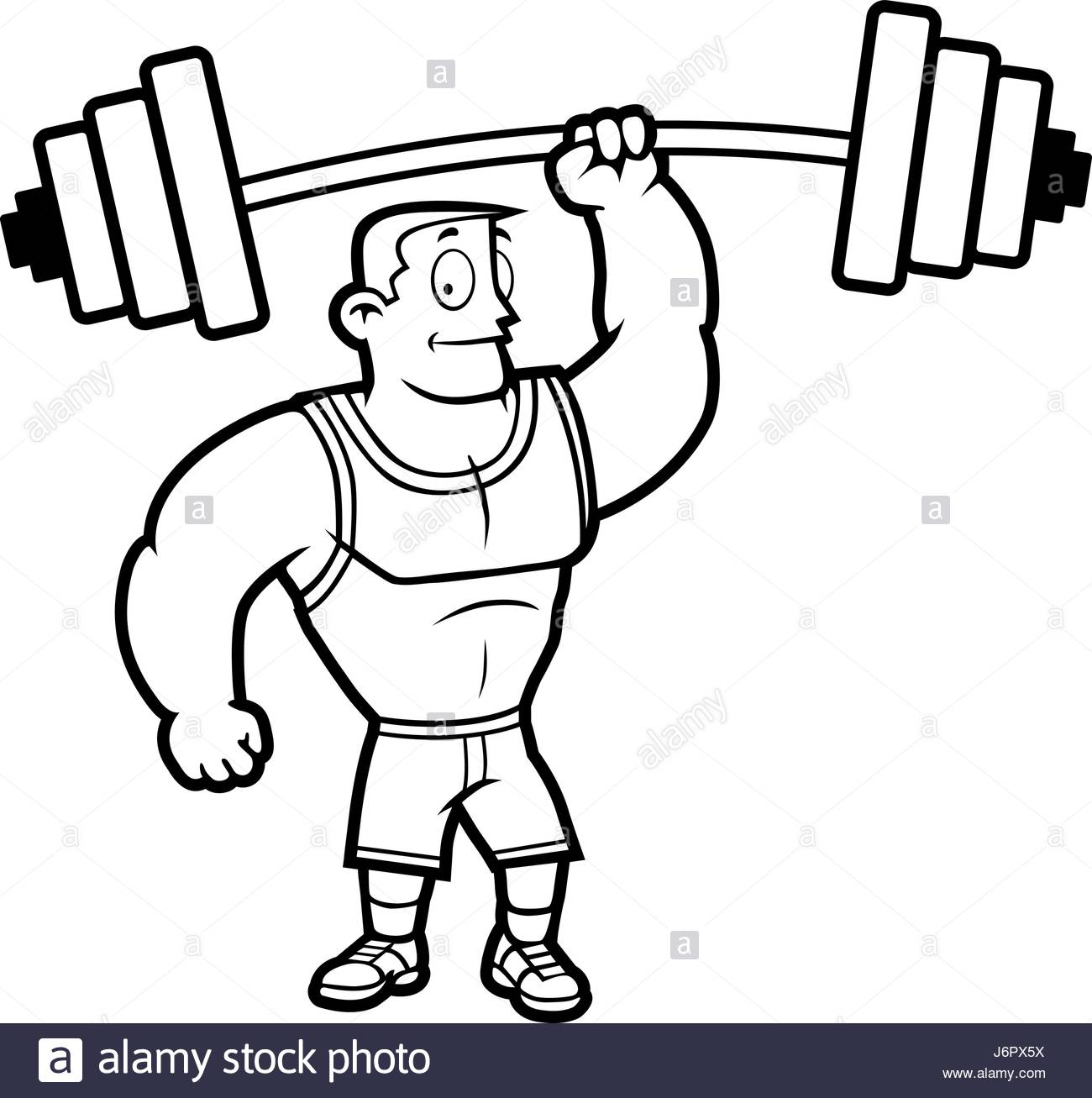 1300x1307 A Cartoon Strong Man Lifting A Heavy Weight Stock Vector Art