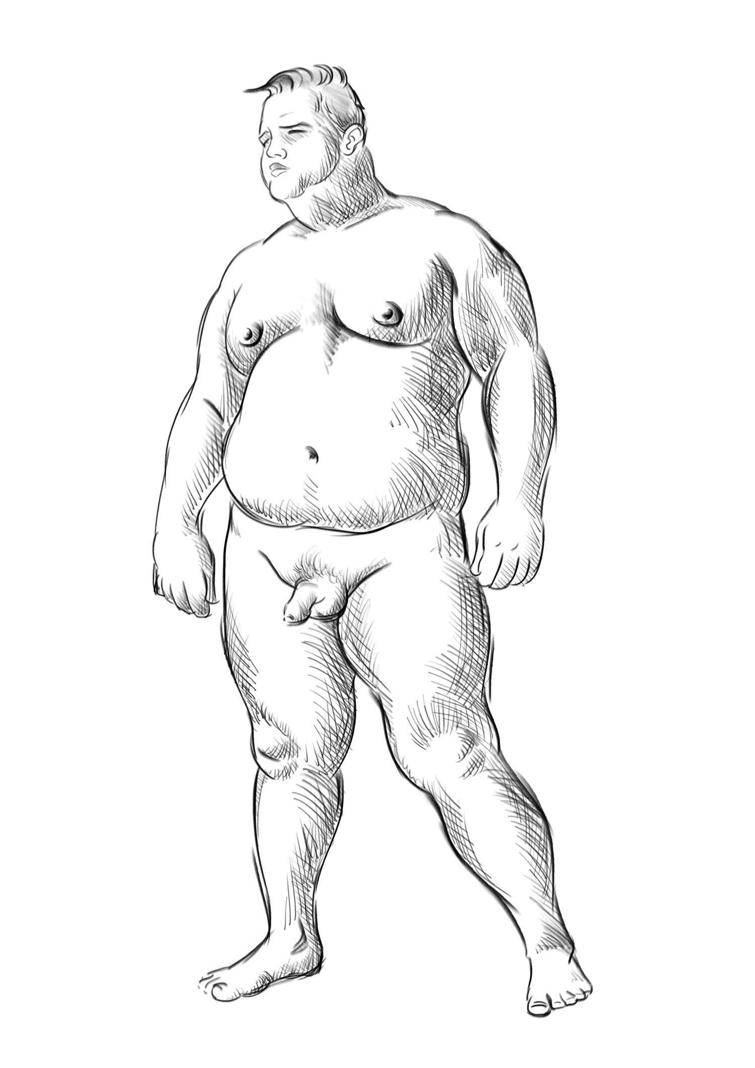 1500x2122 Anatomy Study Of A Strong Fat Man (Bbw, Bbm, Chubs, Chubby Men