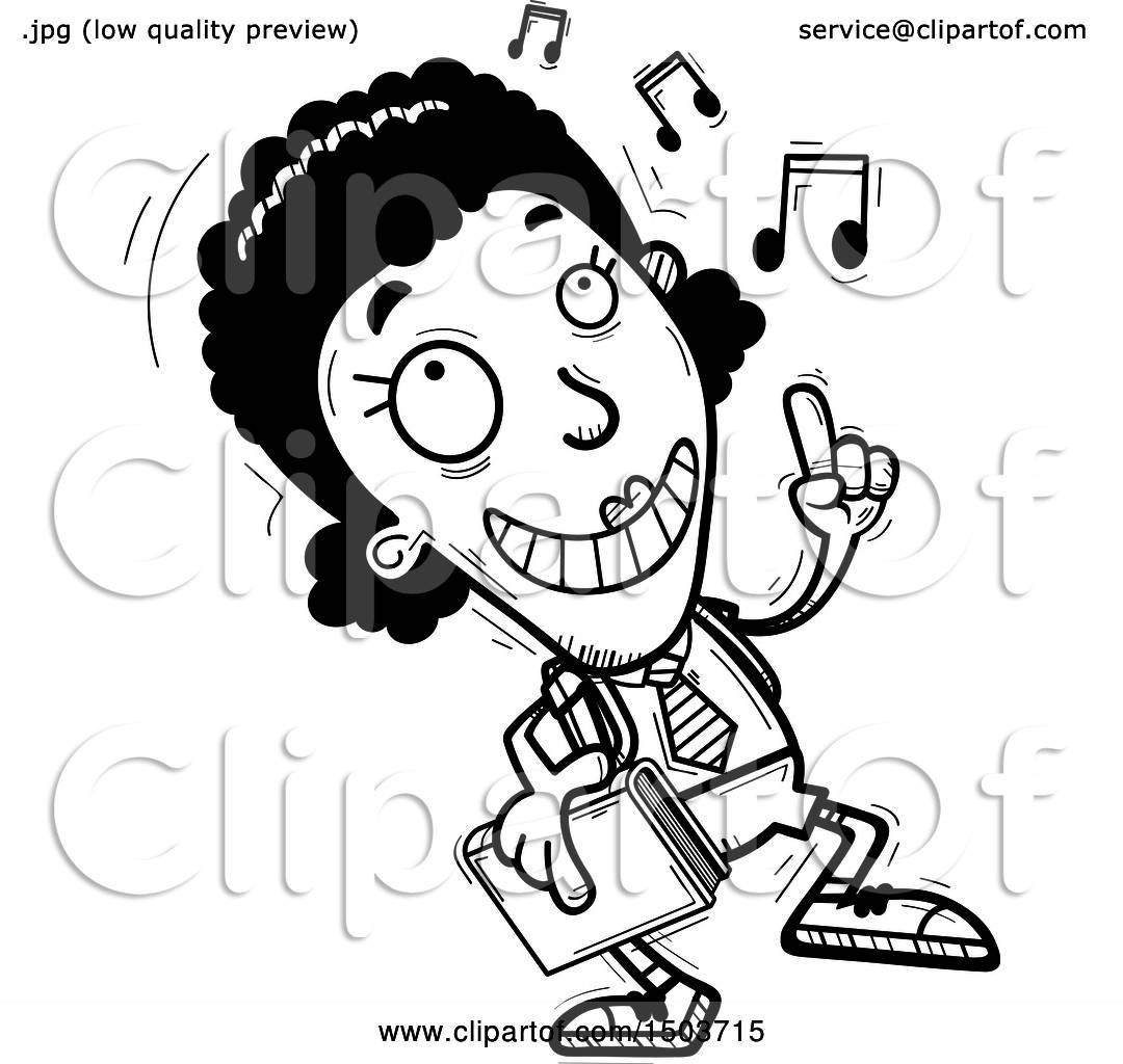 1080x1024 Clipart Of Blacknd White Black Female College Student Doing