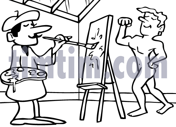 571x415 Free Drawing Of An Artist Studio Bw From The Category Art