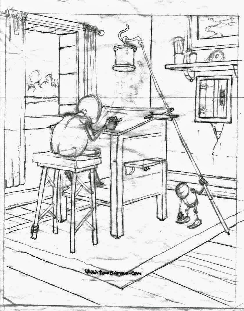 840x1067 Tom Sarmo The Cranky Bird Studio Illustration Construction Part One