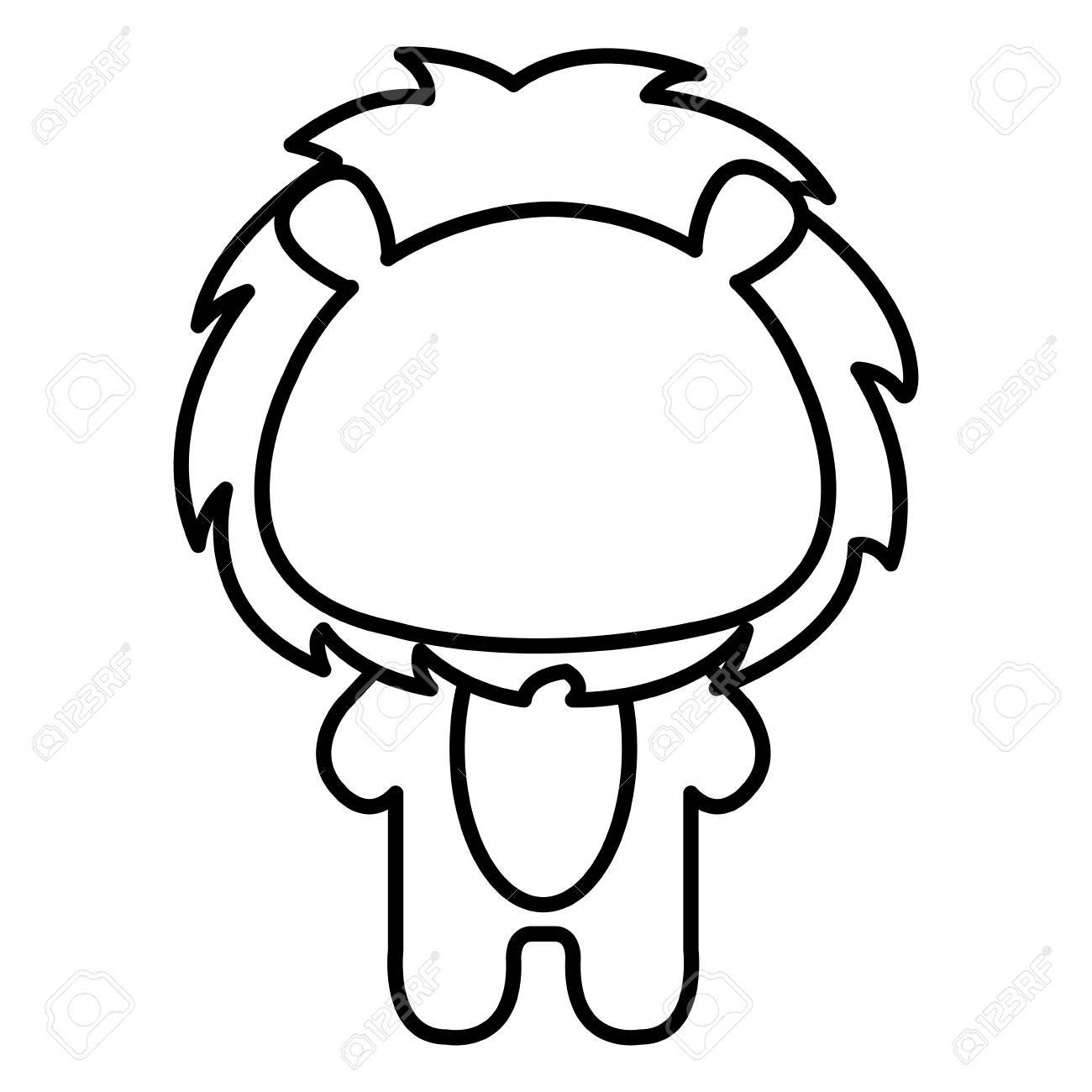 1300x1300 Stuffed Animal Lion Icon Vector Illustration Design Draw Royalty