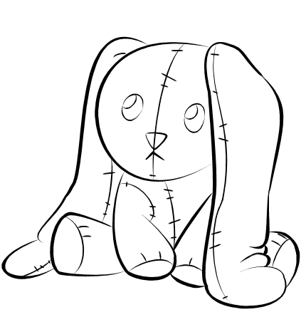 430x438 Stuffed Bunny Lineart By Toothnone On Bunnies