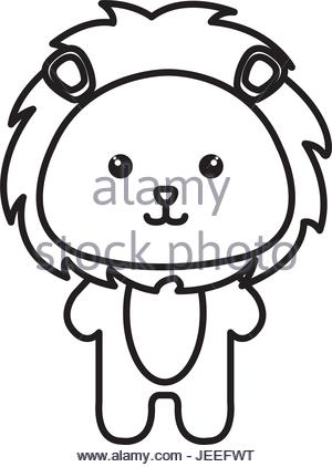 300x422 Stuffed Animal Lion Icon Vector Illustration Design Draw Stock