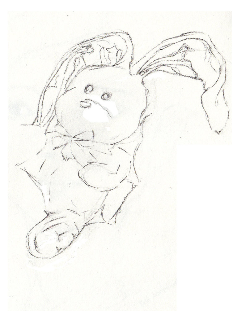 796x1004 Sketch Of A Stuffed Animal Bunny By Color Maniac
