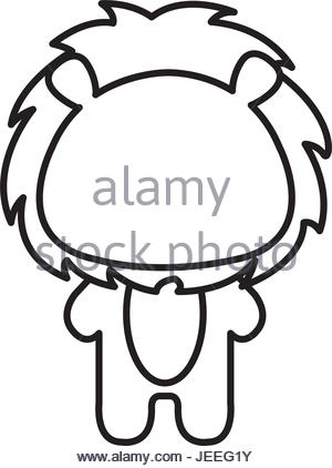 300x422 Stuffed Animal Lion Icon Vector Illustration Design Shadow Stock