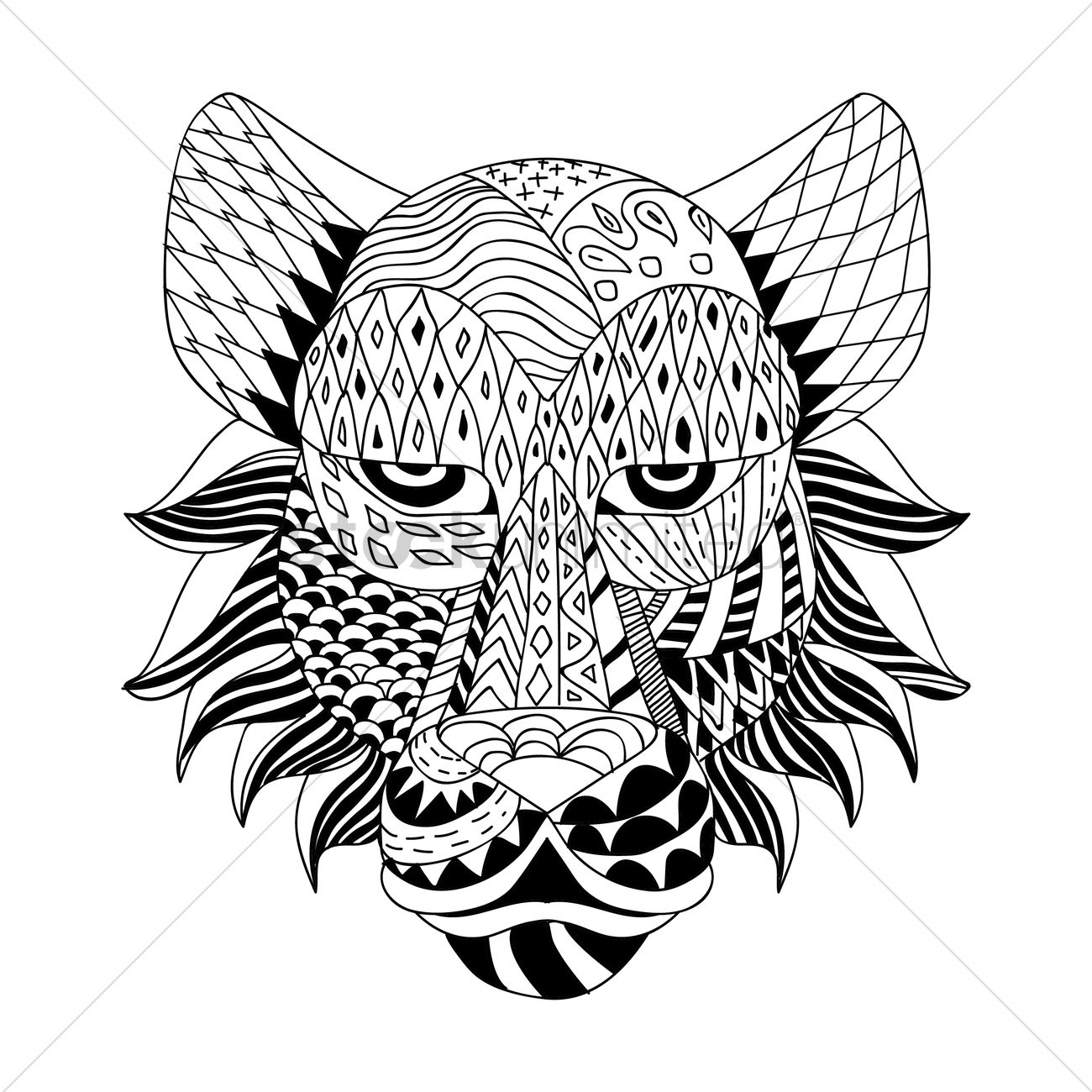 1300x1300 Stylized Tiger Design Vector Image