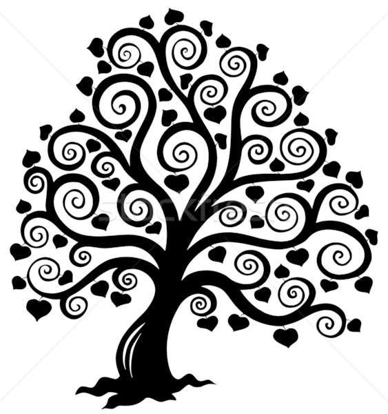 563x600 Stylized Tree Silhouette Vector Illustration Klara Viskova