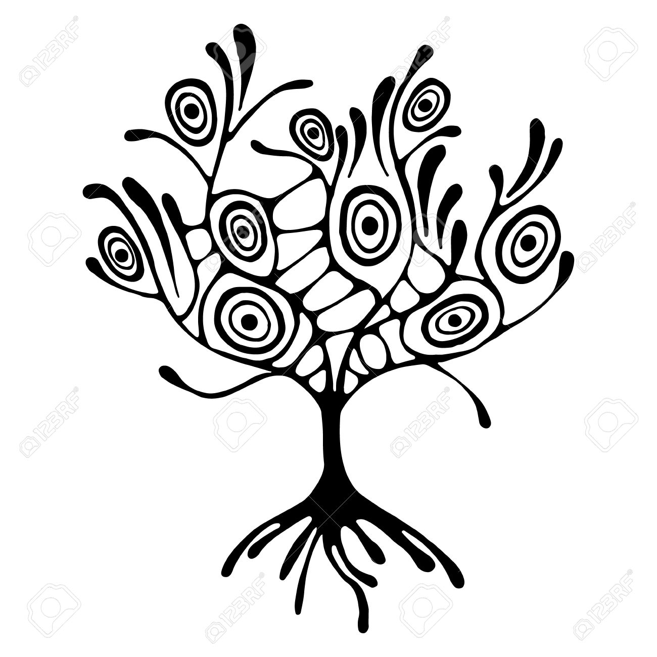 1300x1300 Vector Hand Drawn Illustration, Decorative Ornamental Stylized