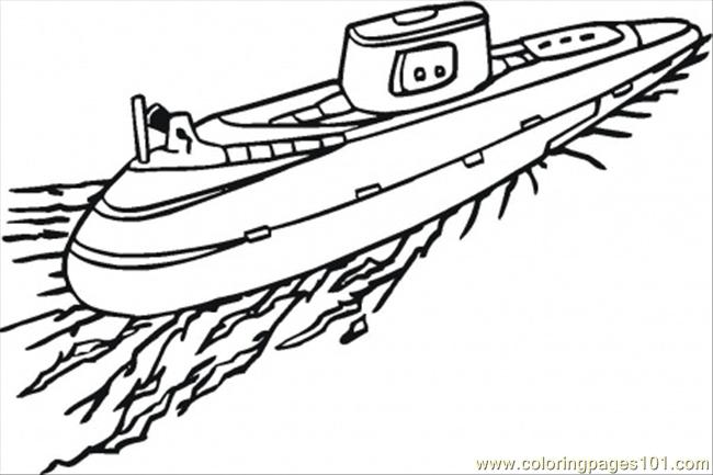 650x433 Submarine Coloring Page