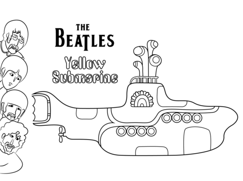 480x358 The Beatles Yellow Submarine Cover Art Coloring Page Free